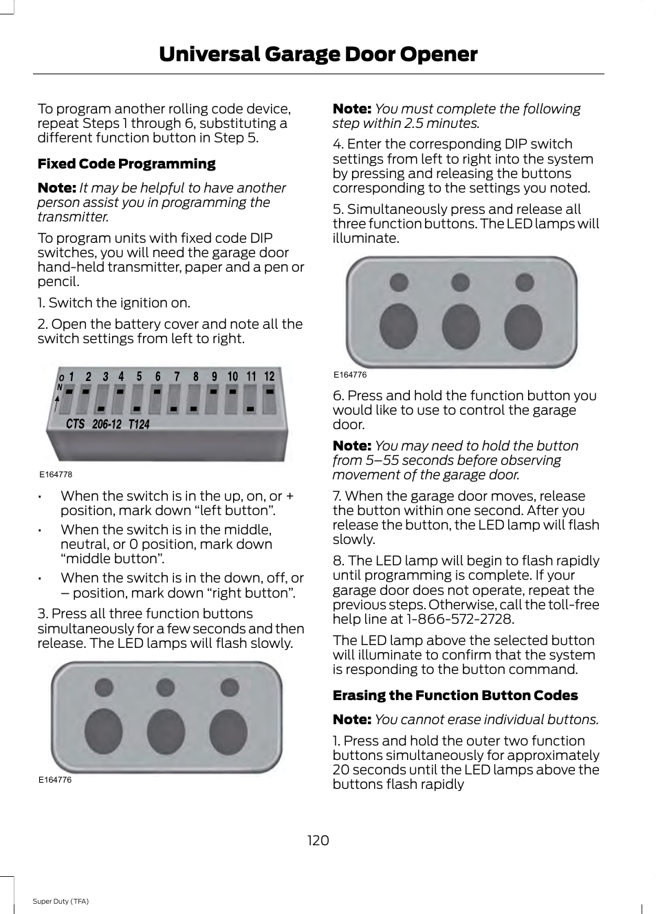 Universal garage door opener | FORD 2014 F-550 v.1 User Manual | Page 123 / 458