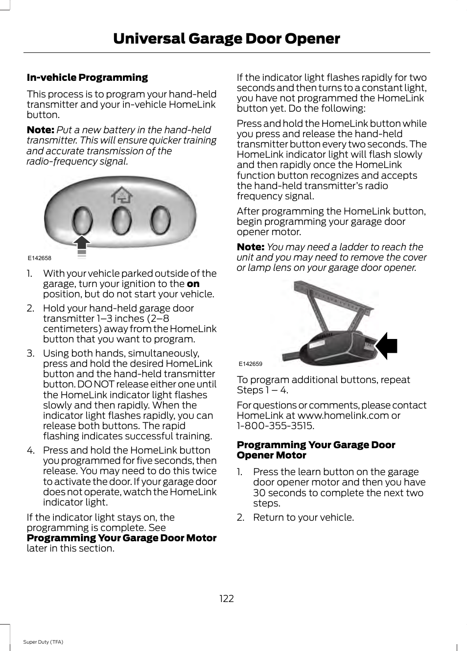 Universal garage door opener | FORD 2014 F-550 v.1 User Manual | Page 125 / 458