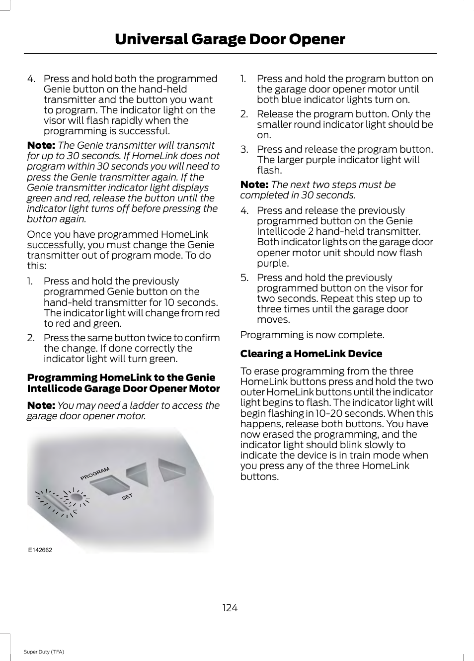 Universal garage door opener | FORD 2014 F-550 v.1 User Manual | Page 127 / 458