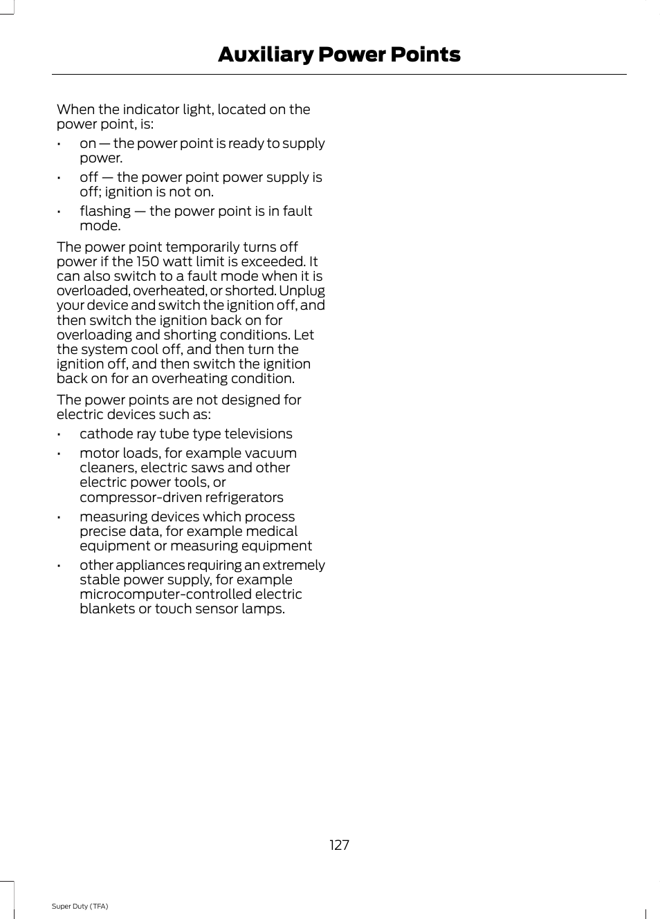 Auxiliary power points | FORD 2014 F-550 v.1 User Manual | Page 130 / 458