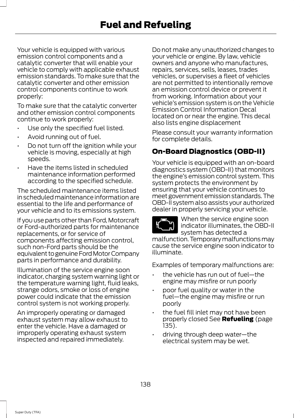 Fuel and refueling | FORD 2014 F-550 v.1 User Manual | Page 141 / 458