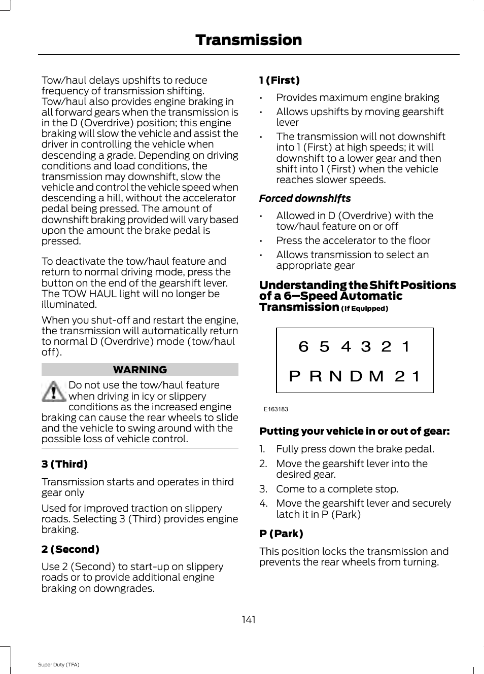 Transmission | FORD 2014 F-550 v.1 User Manual | Page 144 / 458