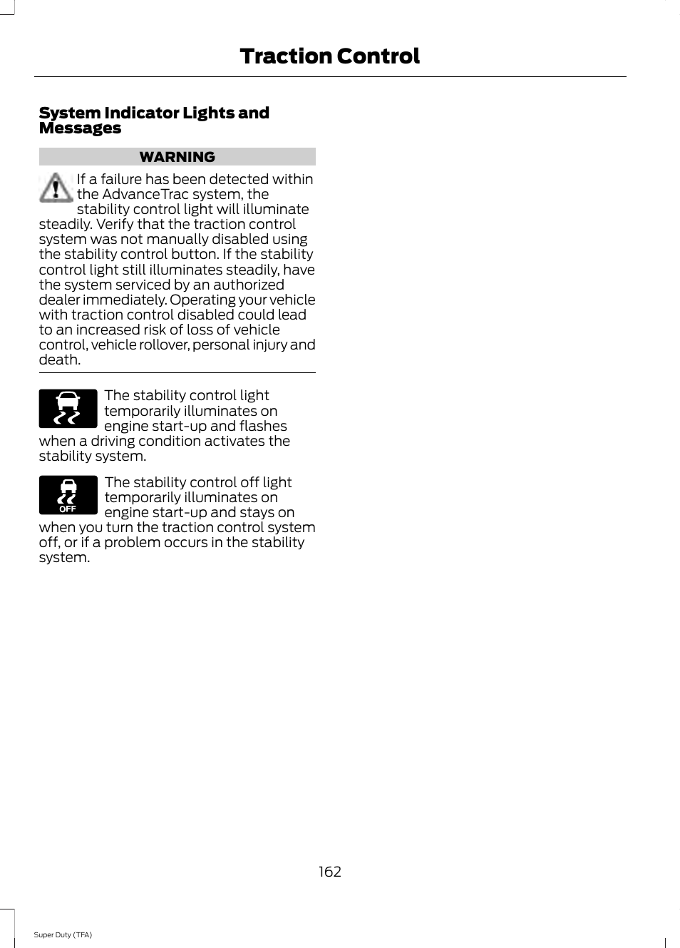 Traction control | FORD 2014 F-550 v.1 User Manual | Page 165 / 458