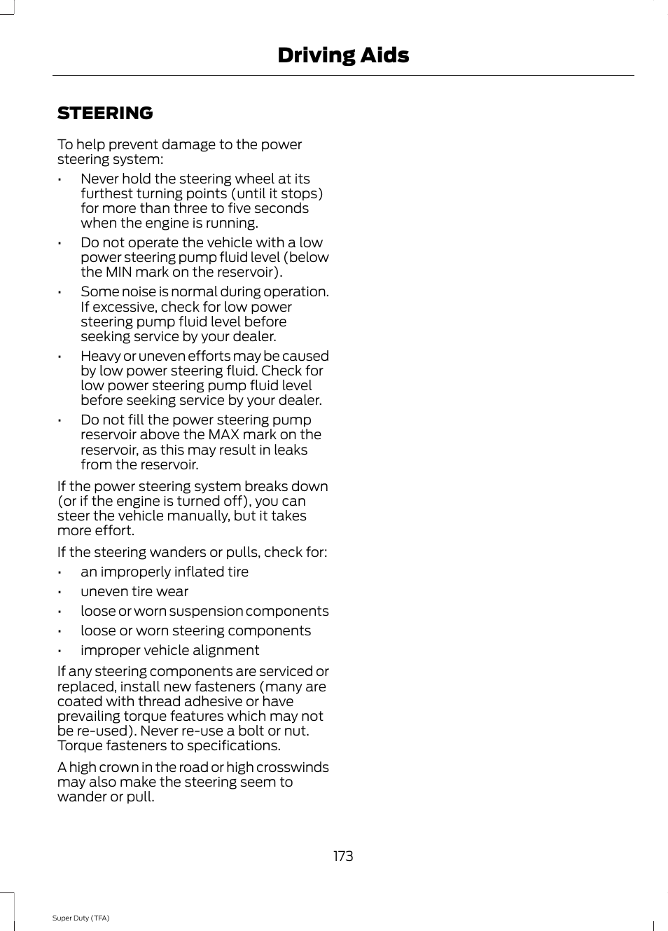 Driving aids, Steering | FORD 2014 F-550 v.1 User Manual | Page 176 / 458