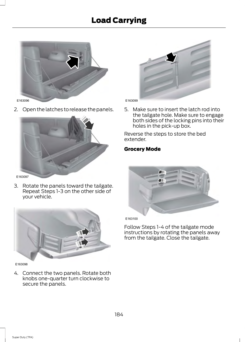 Load carrying | FORD 2014 F-550 v.1 User Manual | Page 187 / 458