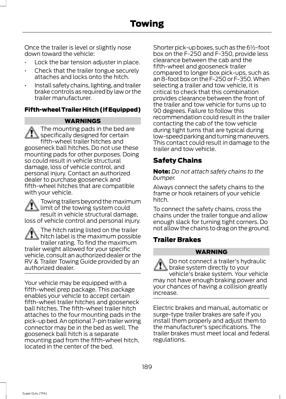 Towing | FORD 2014 F-550 v.1 User Manual | Page 192 / 458