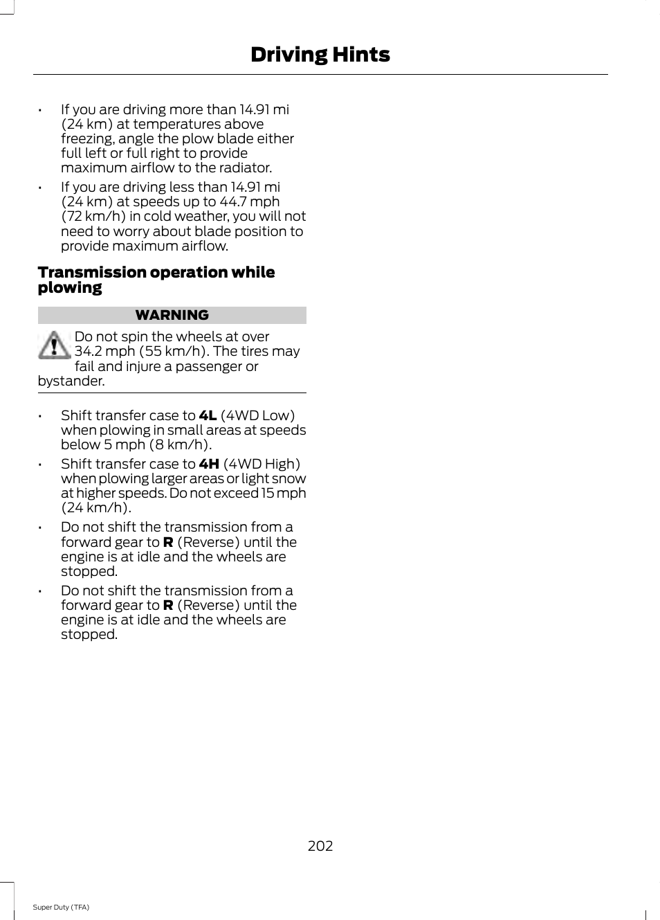 Driving hints | FORD 2014 F-550 v.1 User Manual | Page 205 / 458