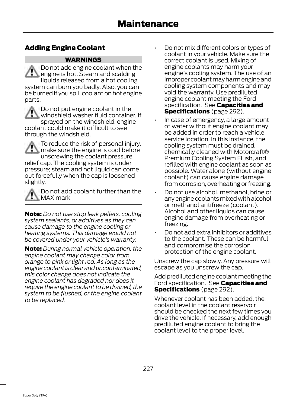 Maintenance | FORD 2014 F-550 v.1 User Manual | Page 230 / 458