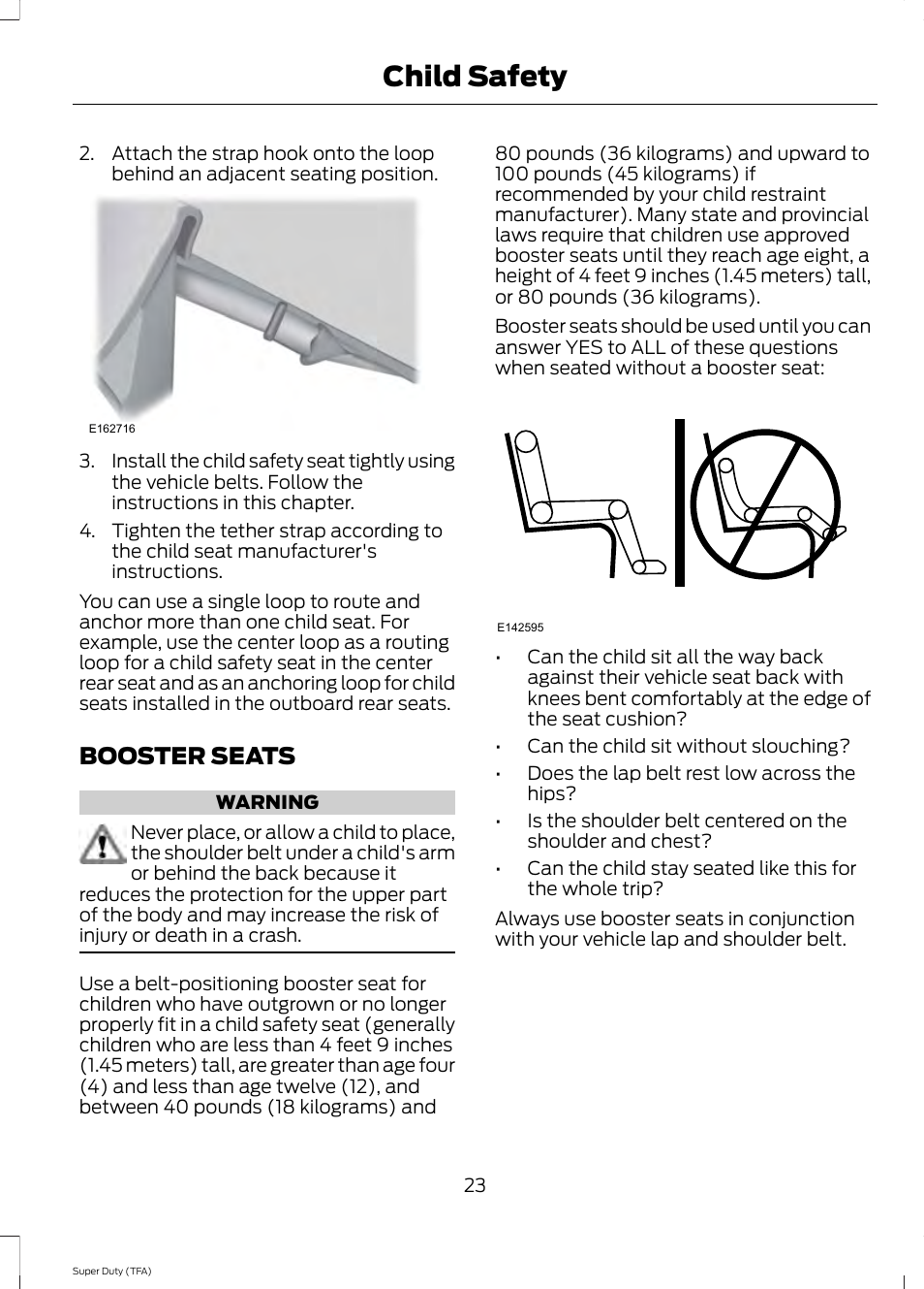 Booster seats, Child safety | FORD 2014 F-550 v.1 User Manual | Page 26 / 458