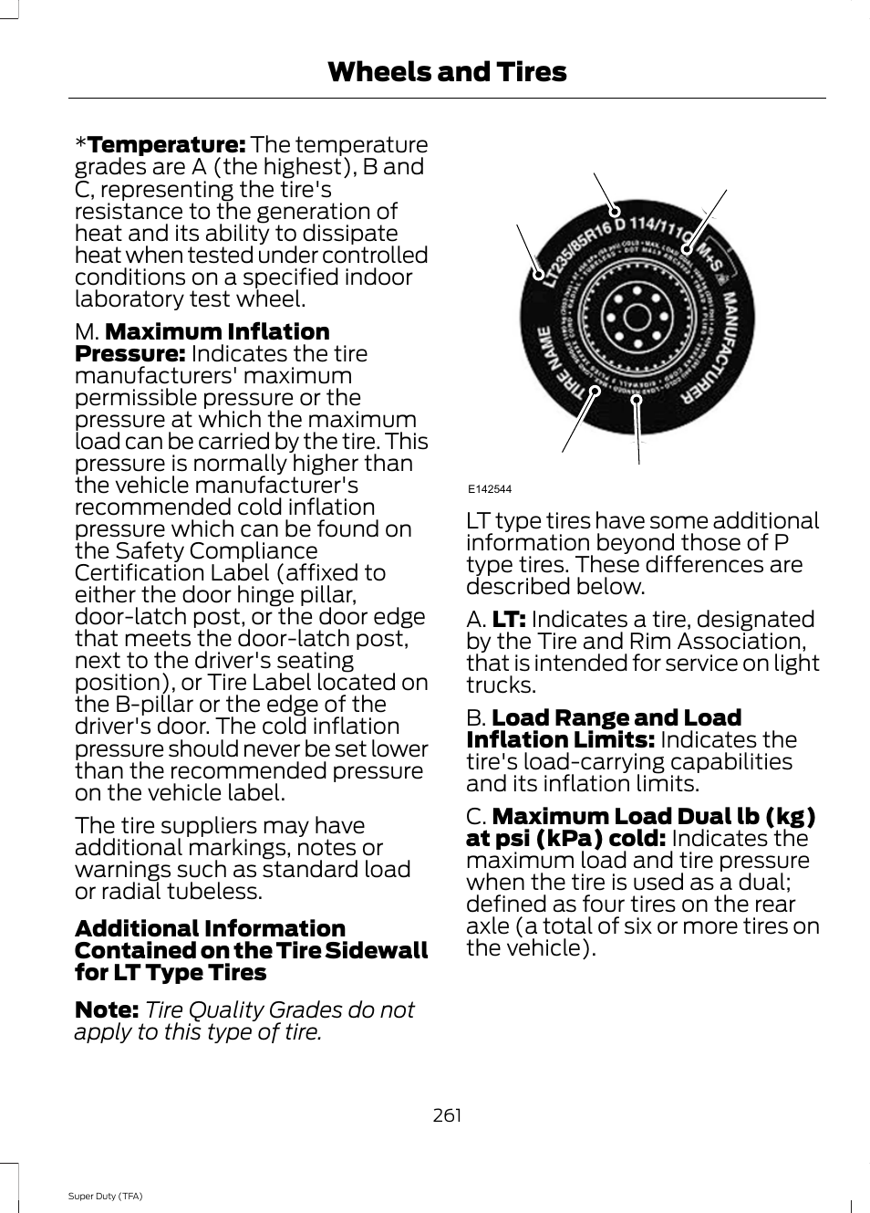 Wheels and tires | FORD 2014 F-550 v.1 User Manual | Page 264 / 458