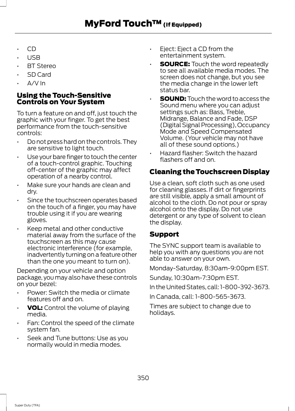 Myford touch | FORD 2014 F-550 v.1 User Manual | Page 353 / 458