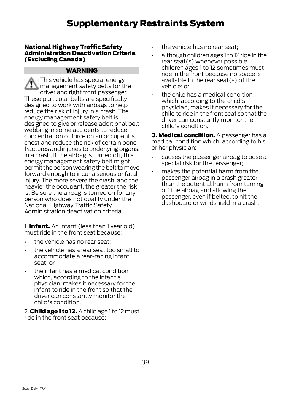 Supplementary restraints system | FORD 2014 F-550 v.1 User Manual | Page 42 / 458