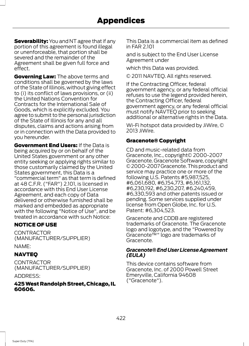 Appendices | FORD 2014 F-550 v.1 User Manual | Page 425 / 458