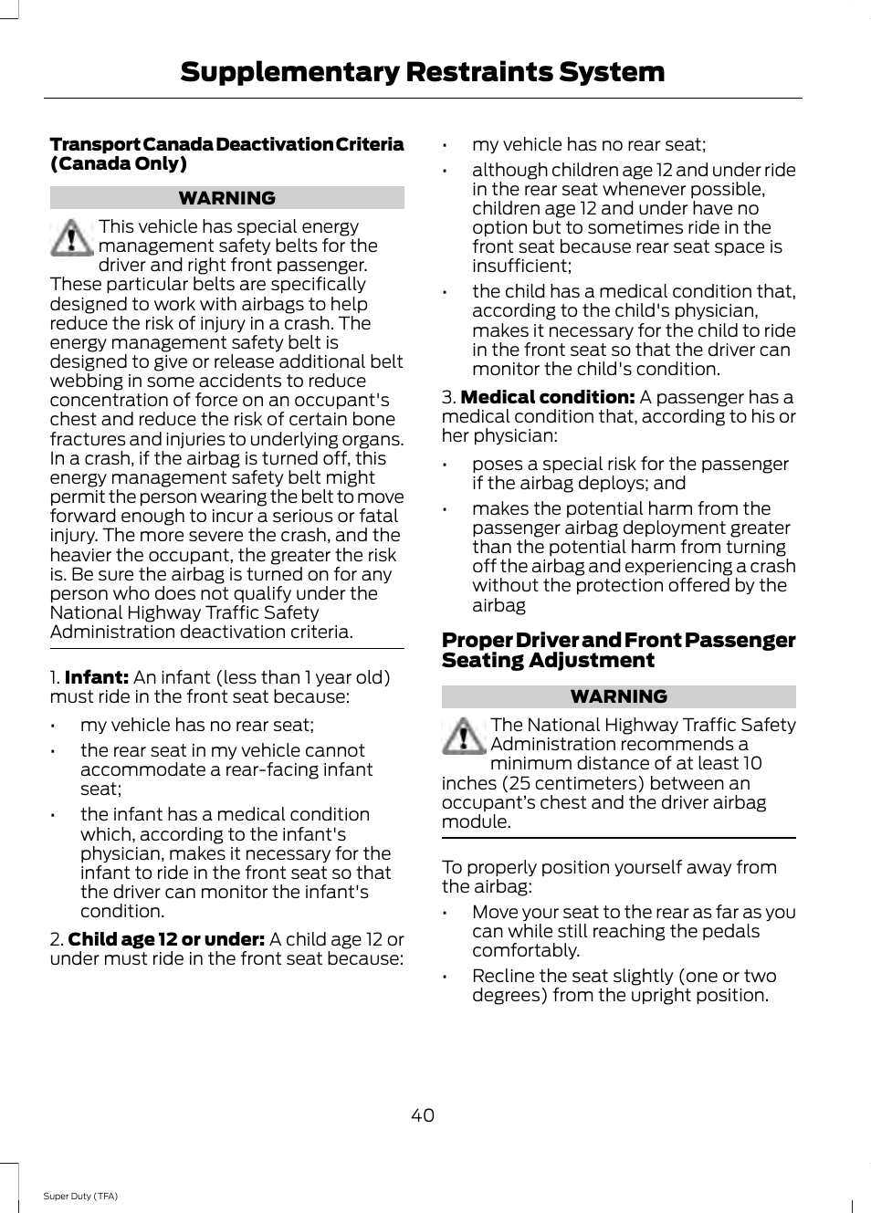 Supplementary restraints system | FORD 2014 F-550 v.1 User Manual | Page 43 / 458
