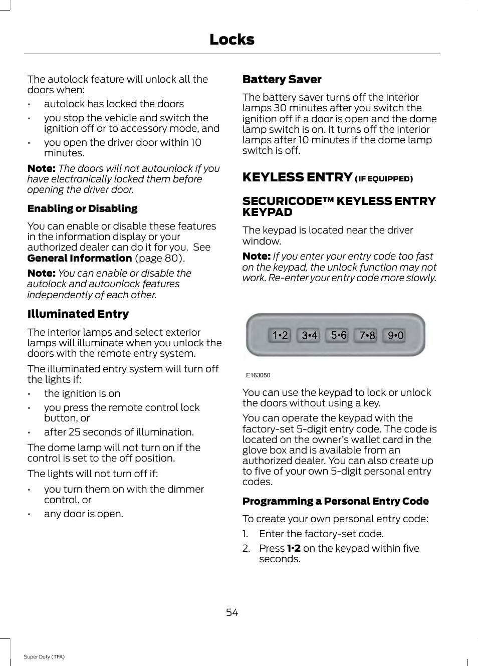 Keyless entry, Locks | FORD 2014 F-550 v.1 User Manual | Page 57 / 458