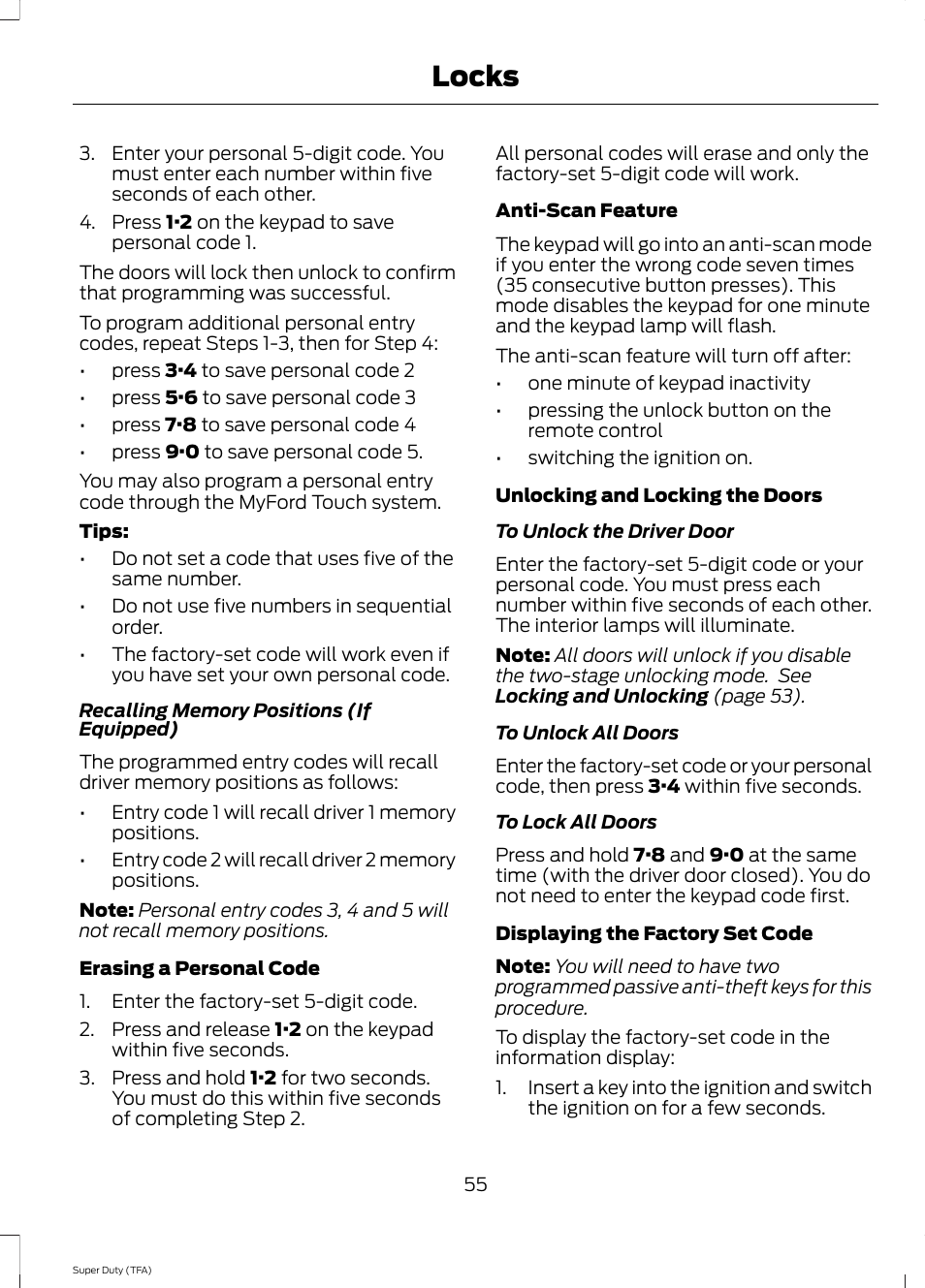 Locks | FORD 2014 F-550 v.1 User Manual | Page 58 / 458