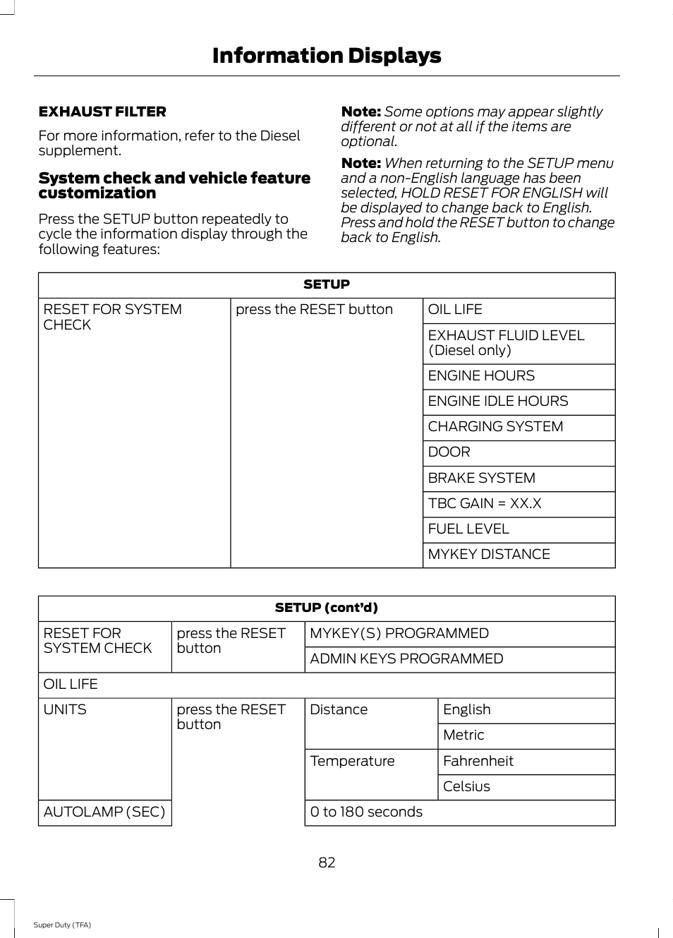 Information displays | FORD 2014 F-550 v.1 User Manual | Page 85 / 458