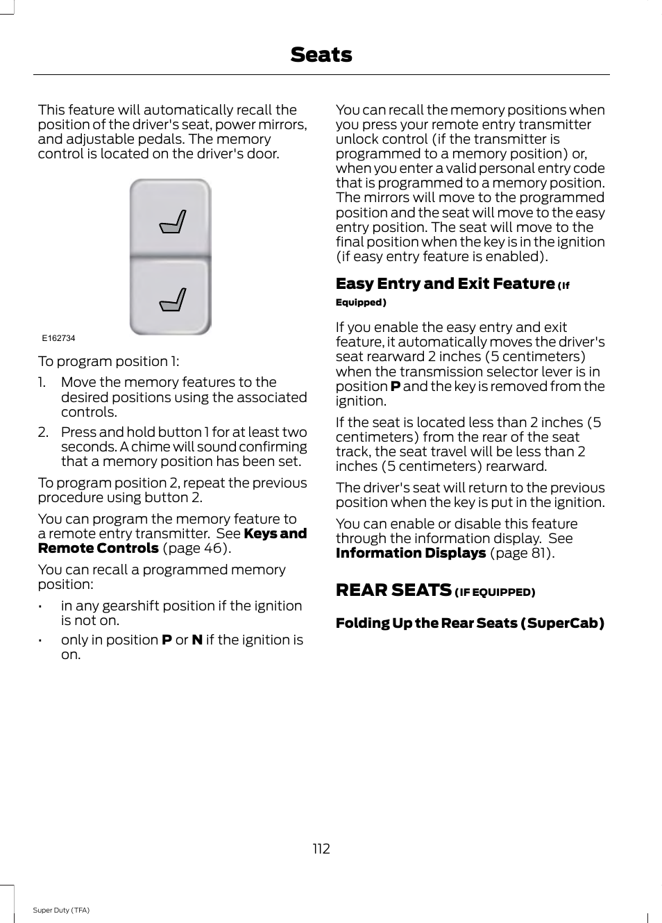 Rear seats, Seats | FORD 2014 F-550 v.2 User Manual | Page 115 / 460