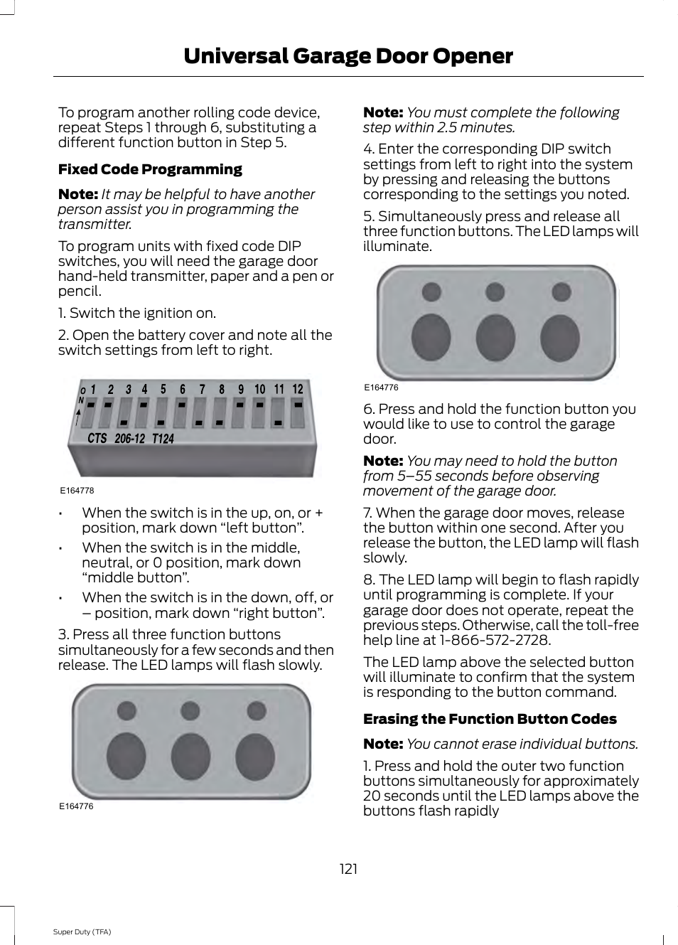 Universal garage door opener | FORD 2014 F-550 v.2 User Manual | Page 124 / 460