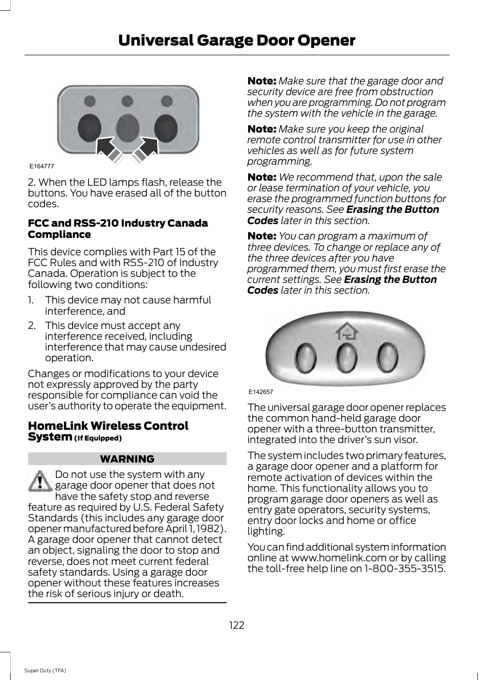 Universal garage door opener | FORD 2014 F-550 v.2 User Manual | Page 125 / 460