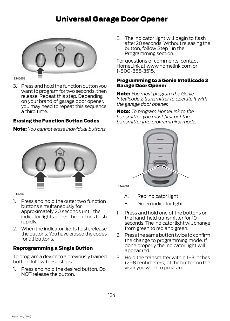 Universal garage door opener | FORD 2014 F-550 v.2 User Manual | Page 127 / 460