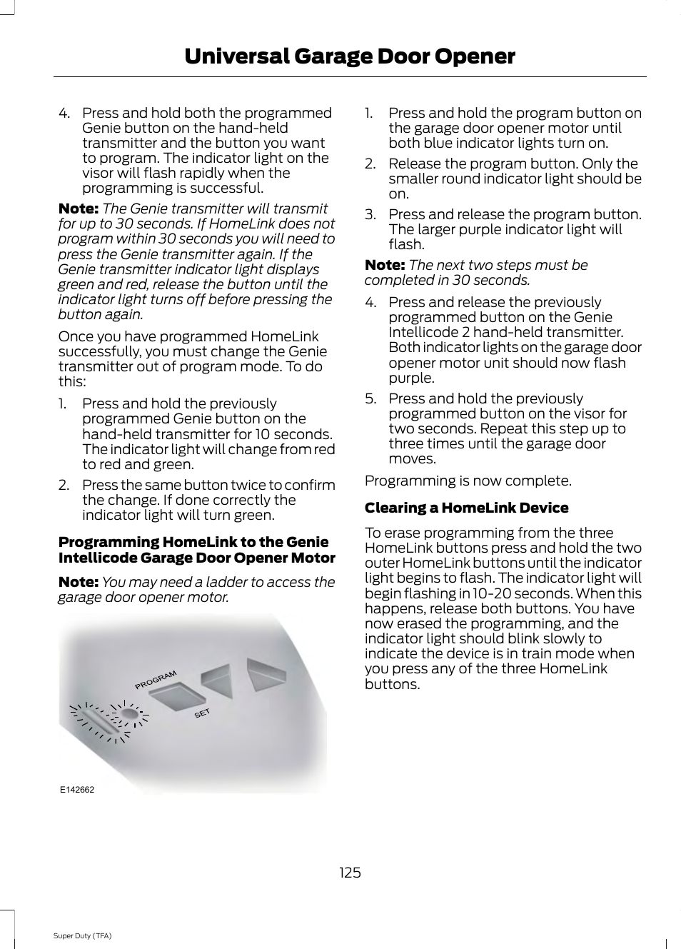 Universal garage door opener | FORD 2014 F-550 v.2 User Manual | Page 128 / 460