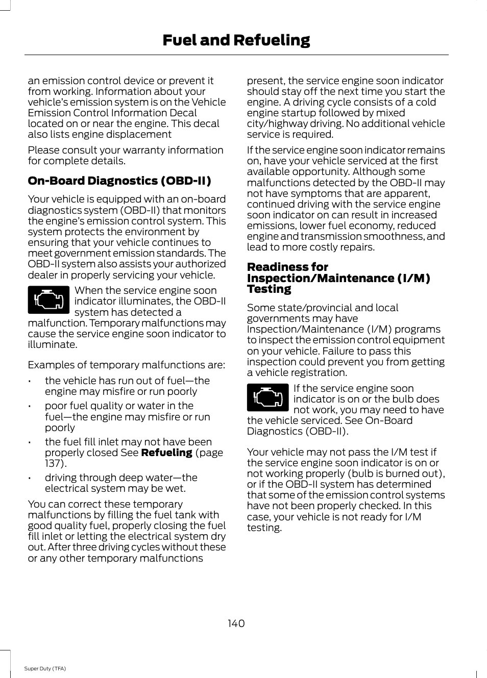 Fuel and refueling | FORD 2014 F-550 v.2 User Manual | Page 143 / 460