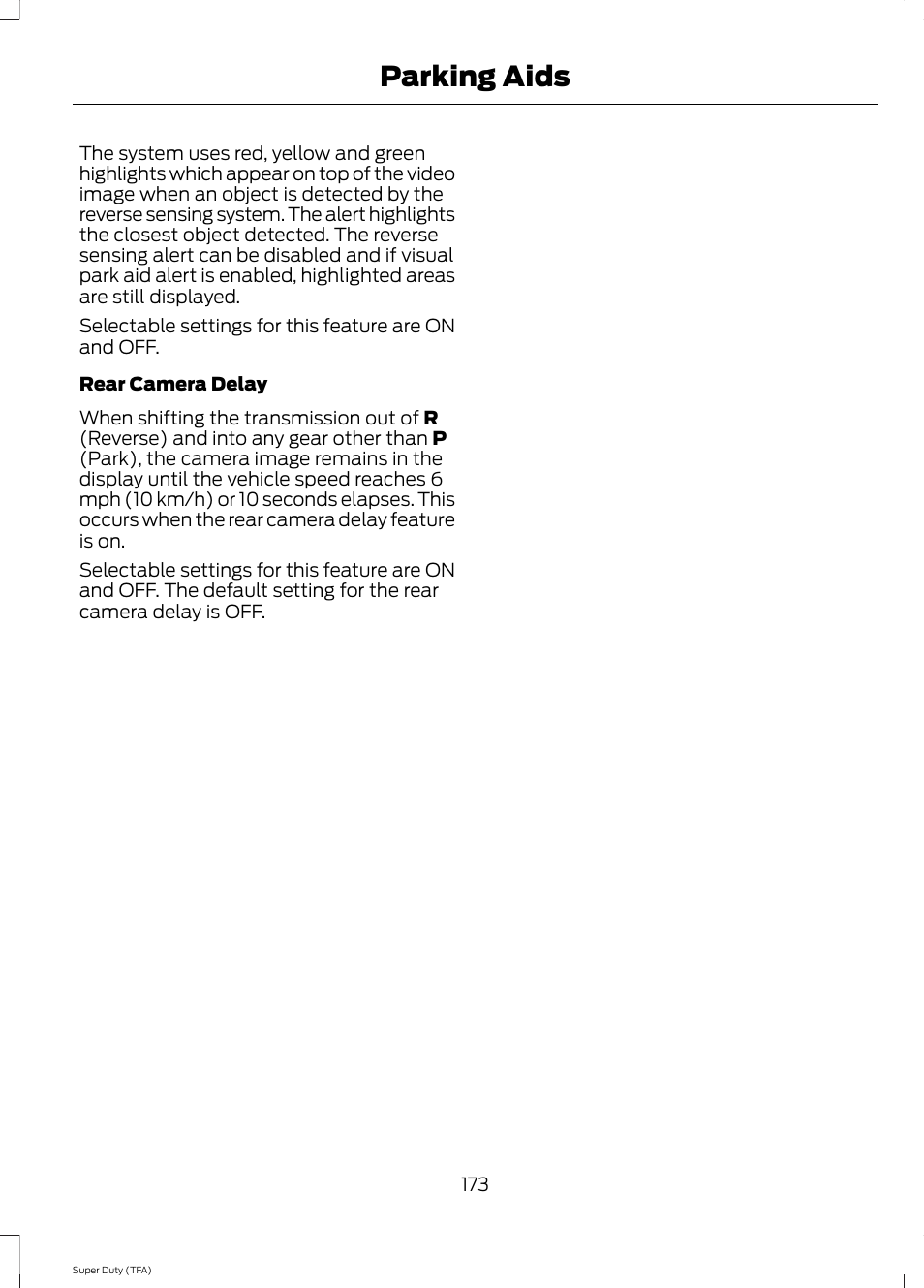 Parking aids | FORD 2014 F-550 v.2 User Manual | Page 176 / 460