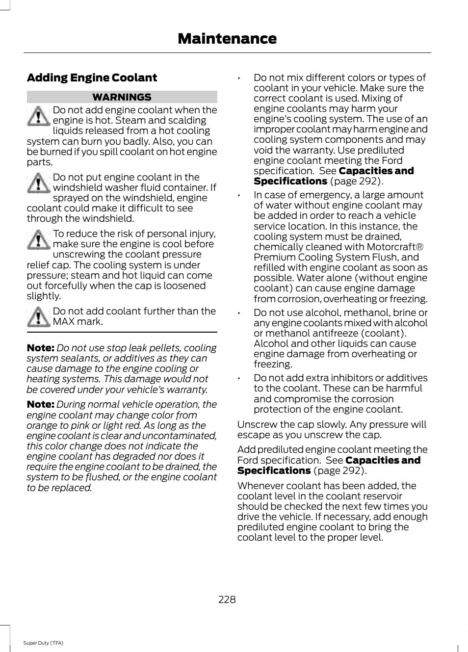Maintenance | FORD 2014 F-550 v.2 User Manual | Page 231 / 460