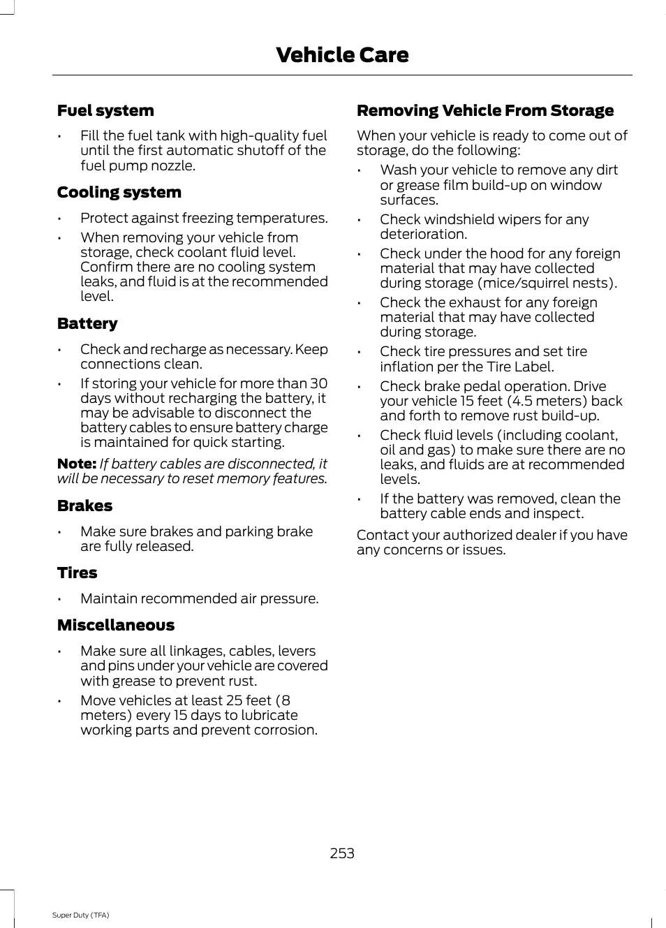 Vehicle care | FORD 2014 F-550 v.2 User Manual | Page 256 / 460