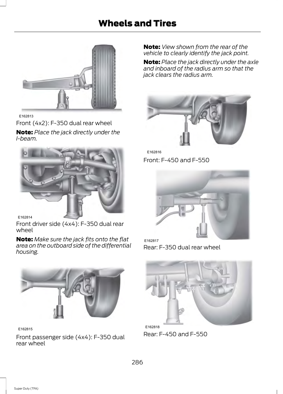 Wheels and tires | FORD 2014 F-550 v.2 User Manual | Page 289 / 460