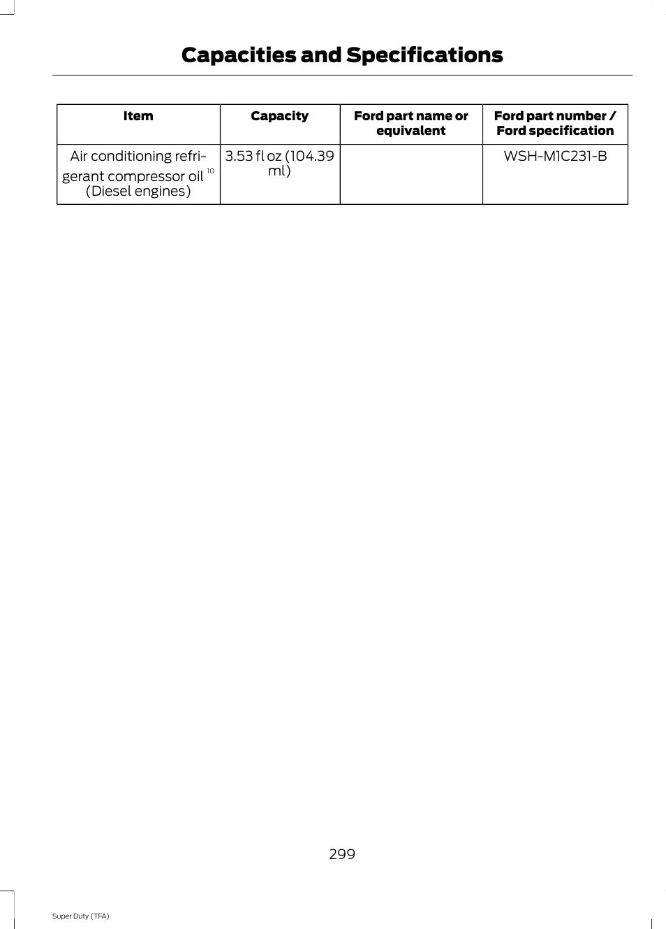 Capacities and specifications | FORD 2014 F-550 v.2 User Manual | Page 302 / 460