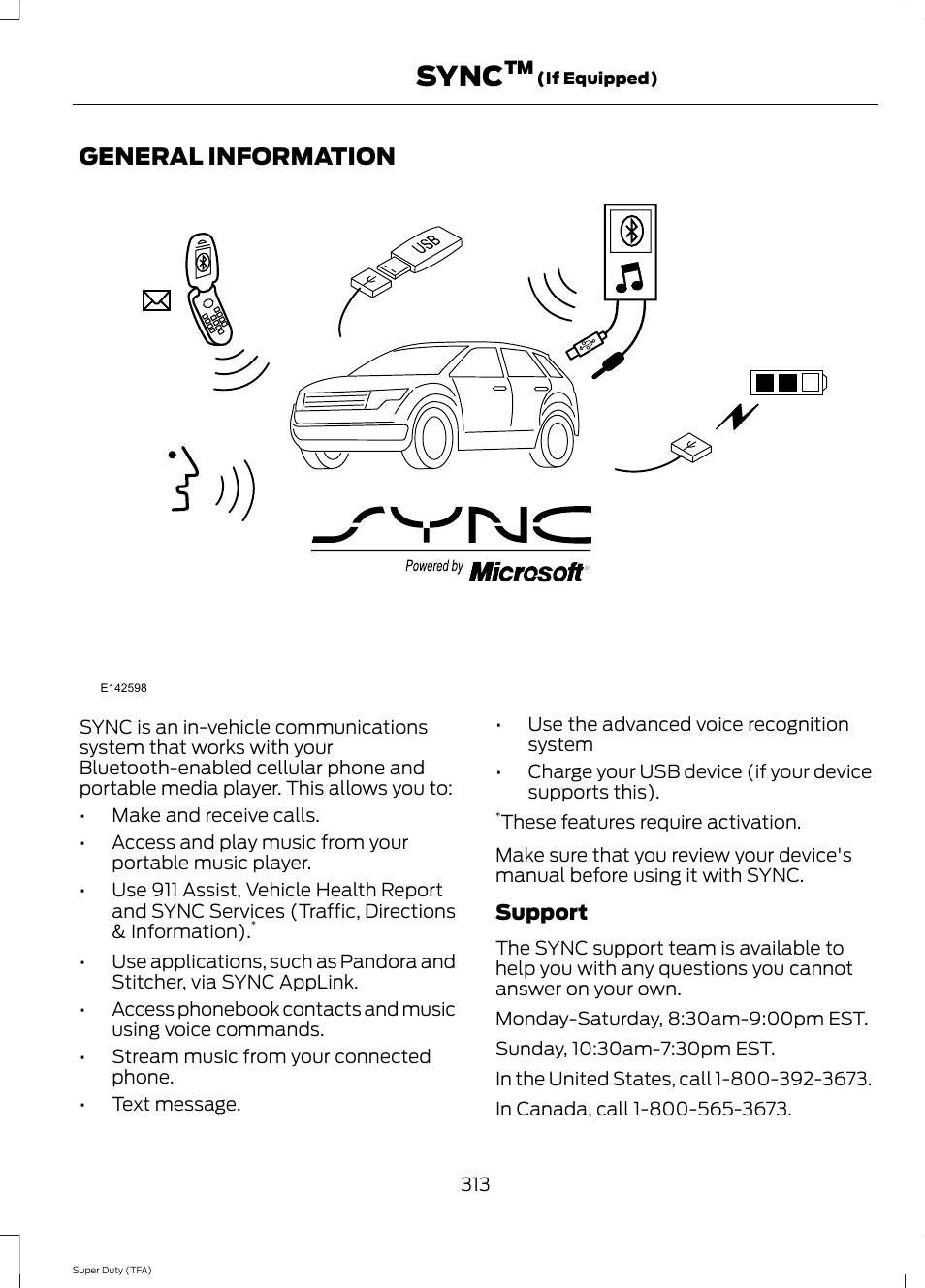 Sync, General information | FORD 2014 F-550 v.2 User Manual | Page 316 / 460