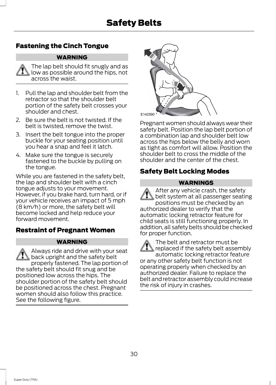 Safety belts | FORD 2014 F-550 v.2 User Manual | Page 33 / 460