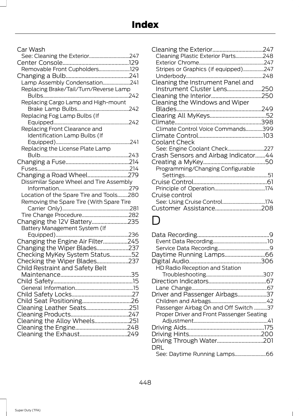Index | FORD 2014 F-550 v.2 User Manual | Page 451 / 460