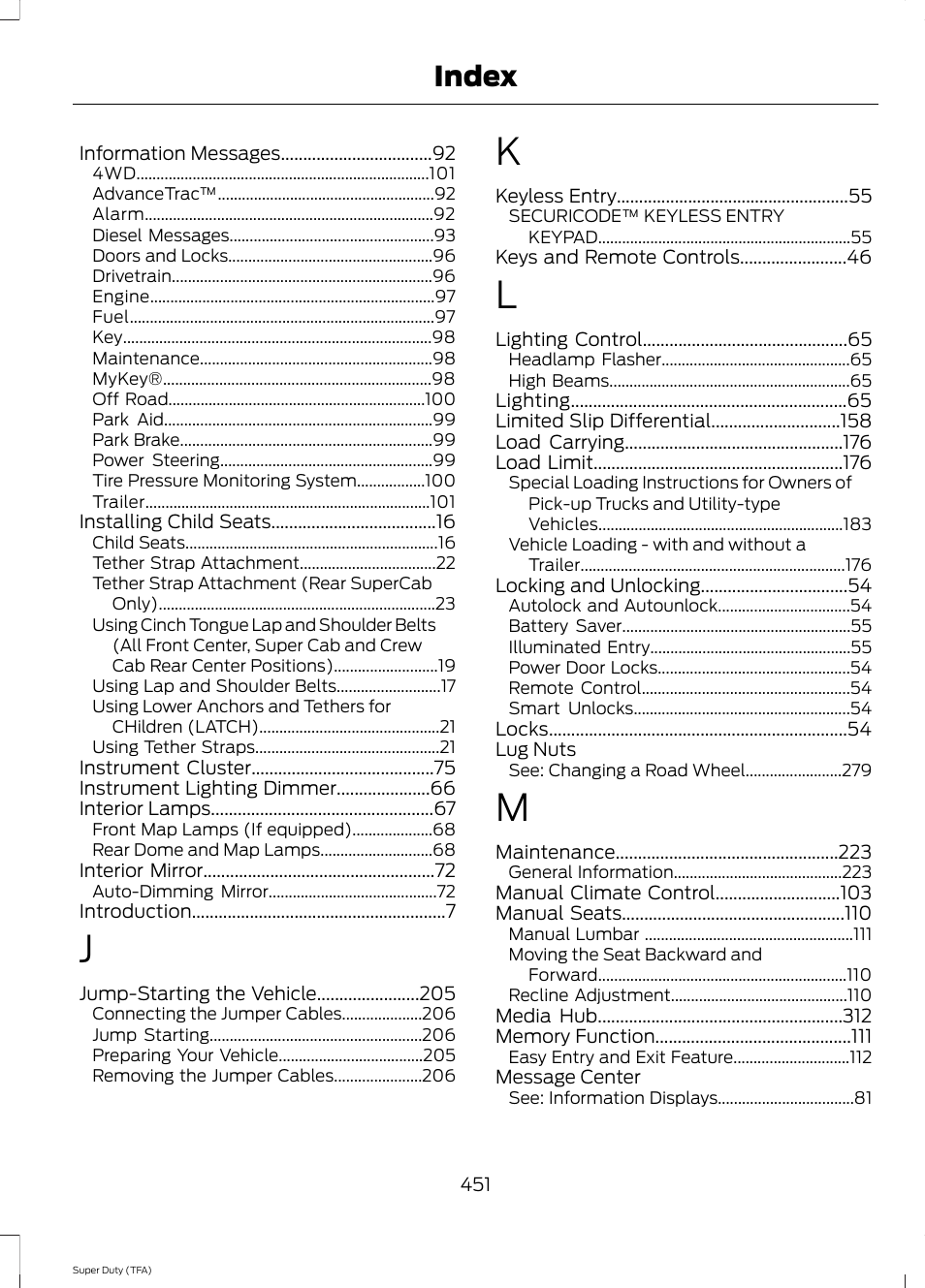 Index | FORD 2014 F-550 v.2 User Manual | Page 454 / 460