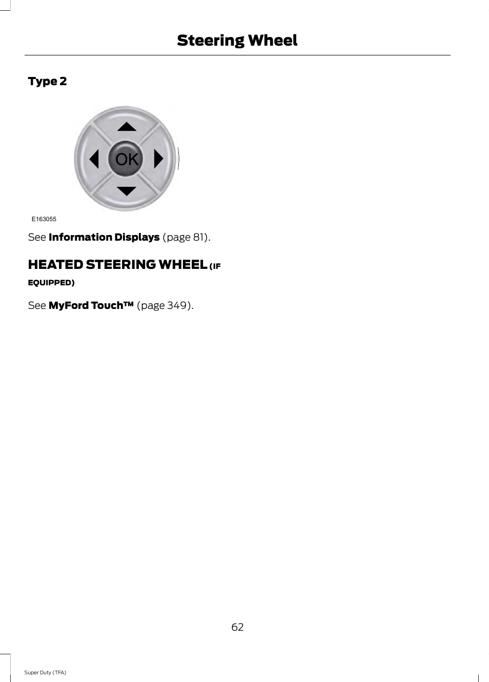 Heated steering wheel, Steering wheel | FORD 2014 F-550 v.2 User Manual | Page 65 / 460