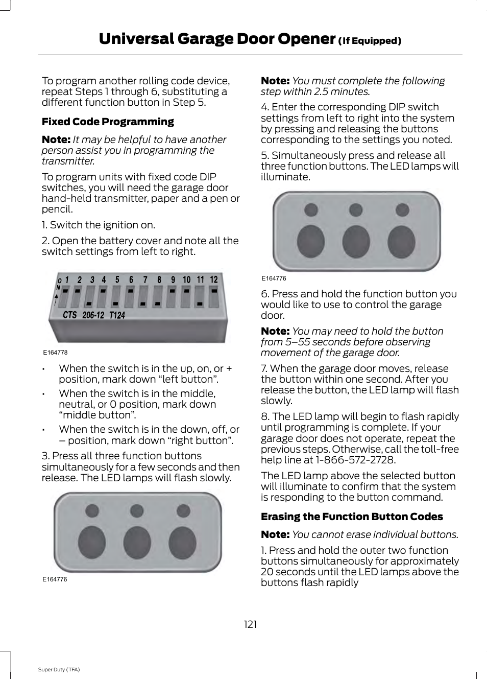 Universal garage door opener | FORD 2014 F-550 v.3 User Manual | Page 124 / 460