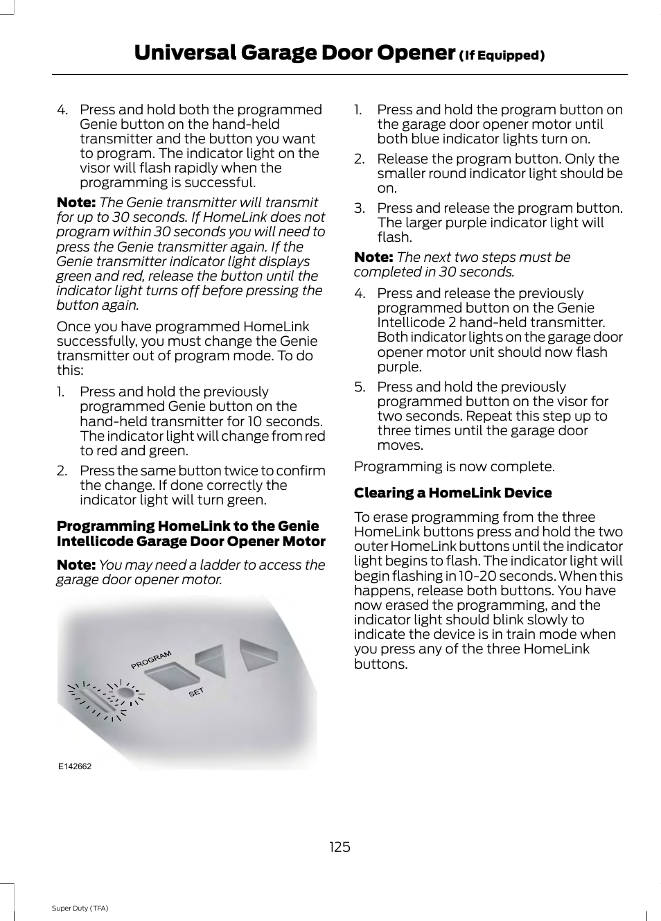 Universal garage door opener | FORD 2014 F-550 v.3 User Manual | Page 128 / 460