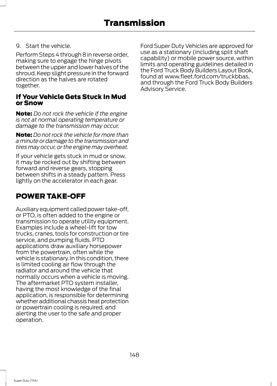 Power take-off, Transmission | FORD 2014 F-550 v.3 User Manual | Page 151 / 460