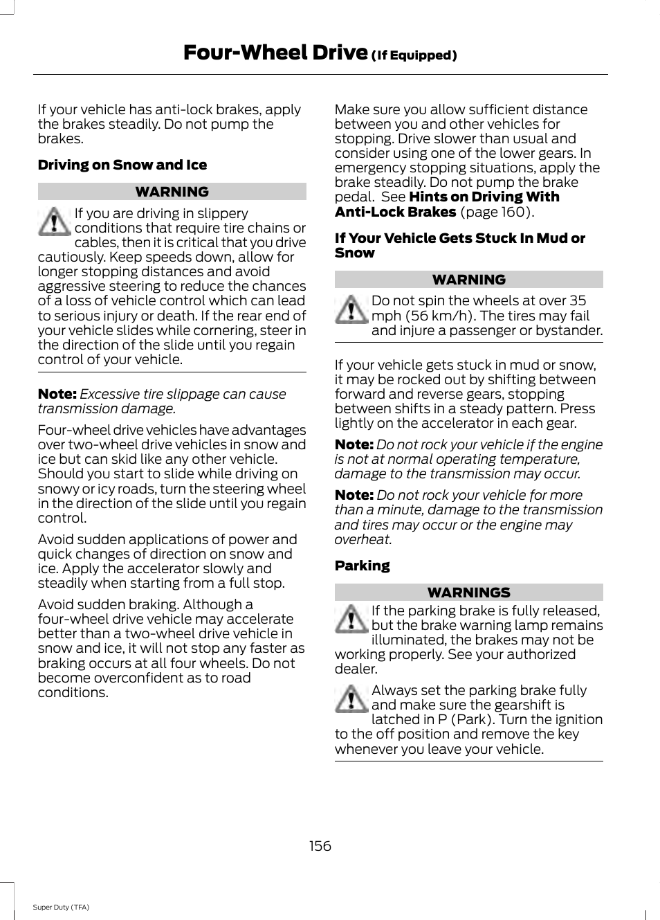 Four-wheel drive | FORD 2014 F-550 v.3 User Manual | Page 159 / 460