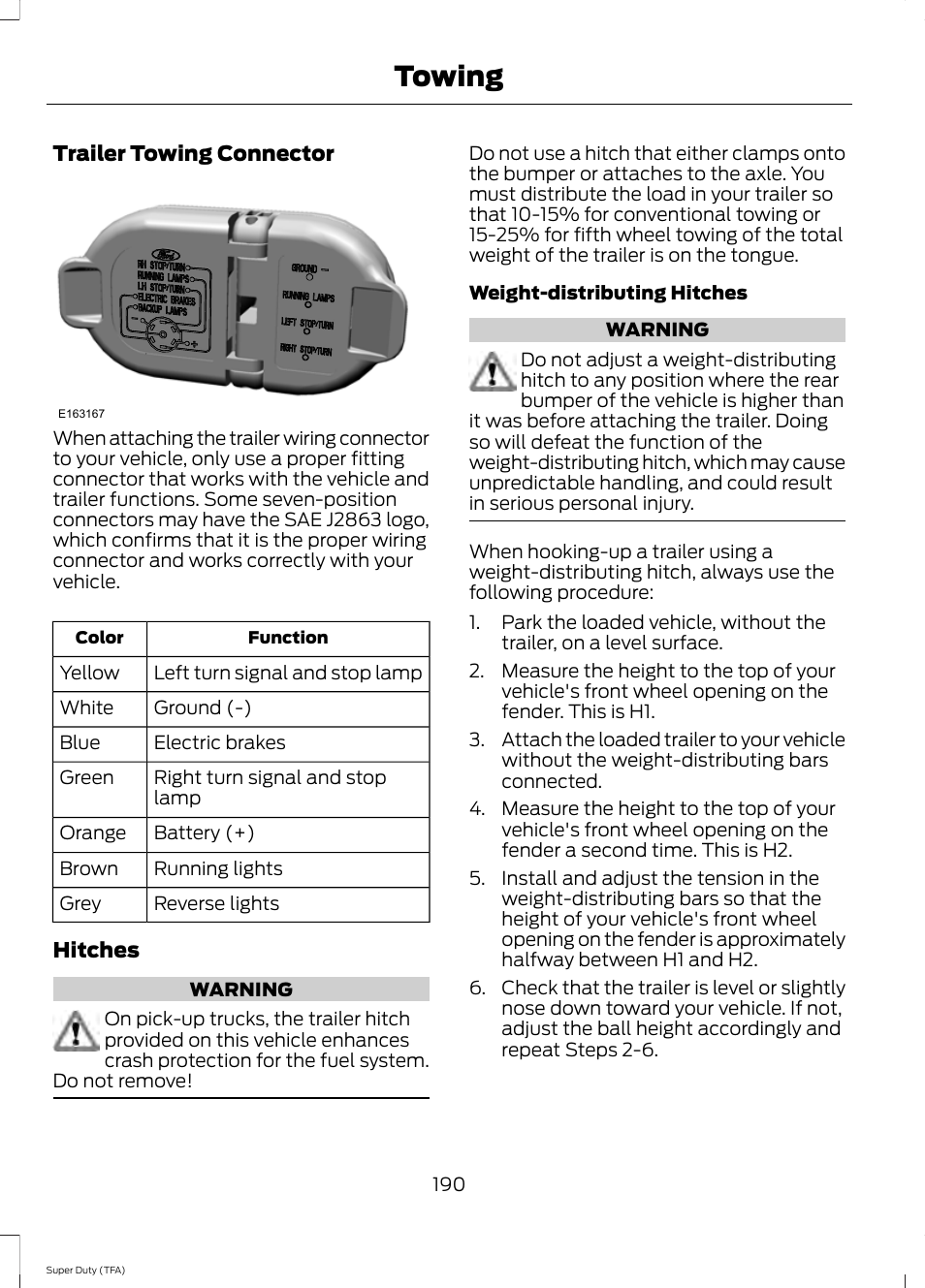 Towing | FORD 2014 F-550 v.3 User Manual | Page 193 / 460