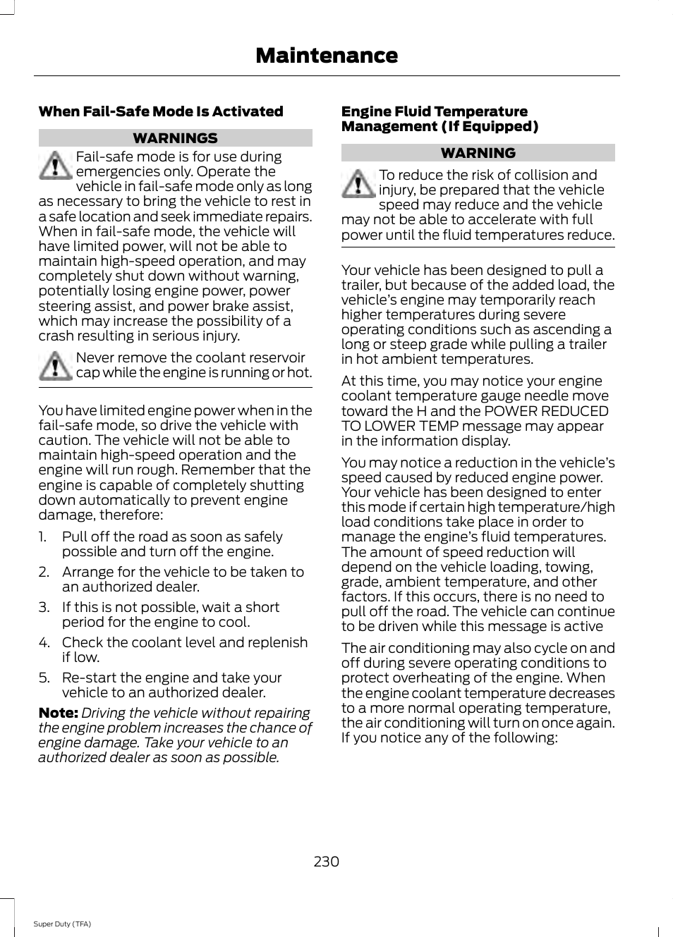 Maintenance | FORD 2014 F-550 v.3 User Manual | Page 233 / 460