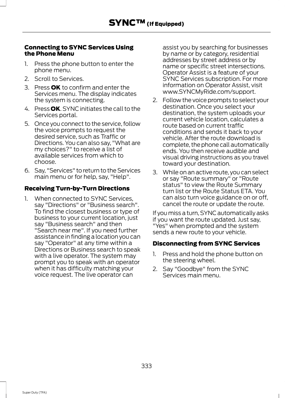 Sync | FORD 2014 F-550 v.3 User Manual | Page 336 / 460