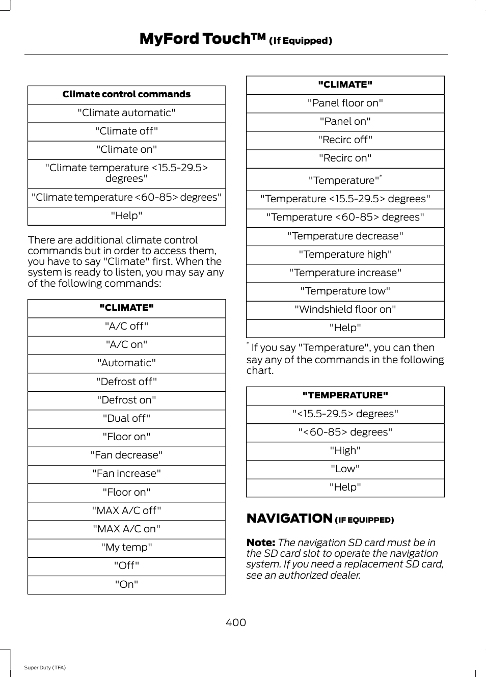 Navigation, Myford touch | FORD 2014 F-550 v.3 User Manual | Page 403 / 460