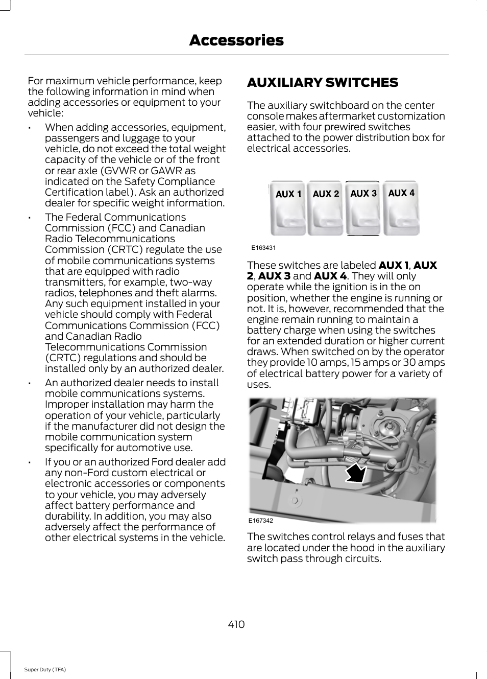 Auxiliary switches, Accessories | FORD 2014 F-550 v.3 User Manual | Page 413 / 460