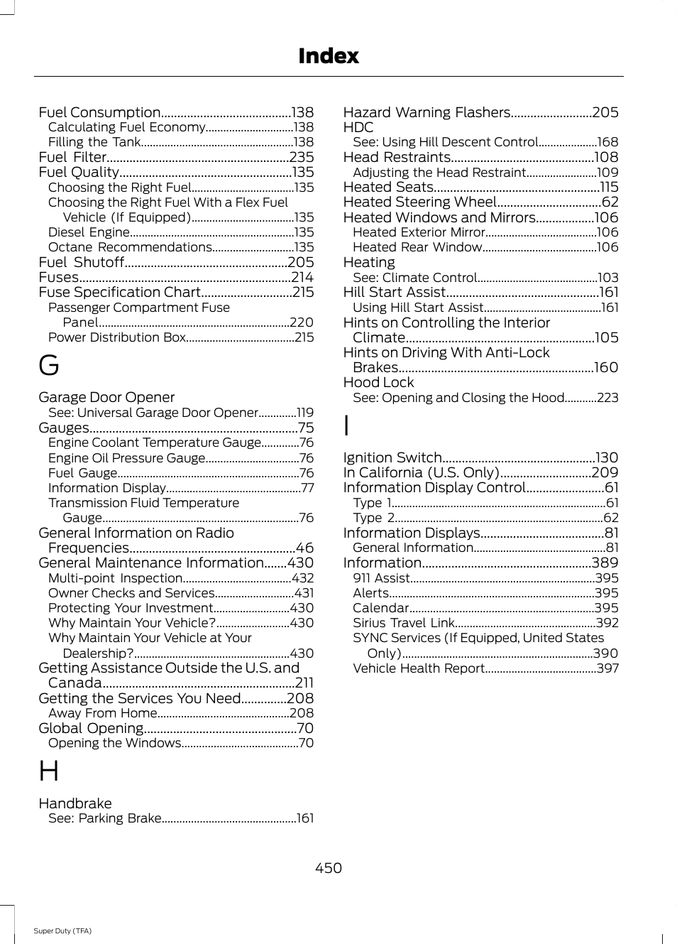 Index | FORD 2014 F-550 v.3 User Manual | Page 453 / 460