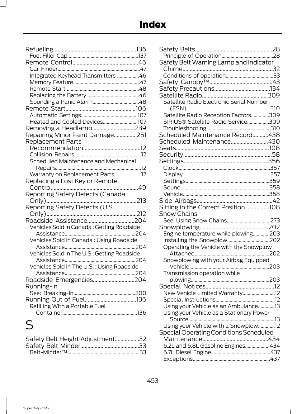 Index | FORD 2014 F-550 v.3 User Manual | Page 456 / 460