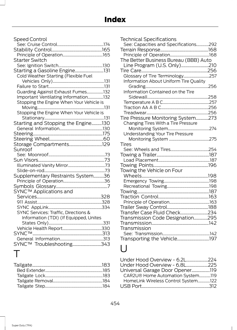 Index | FORD 2014 F-550 v.3 User Manual | Page 457 / 460