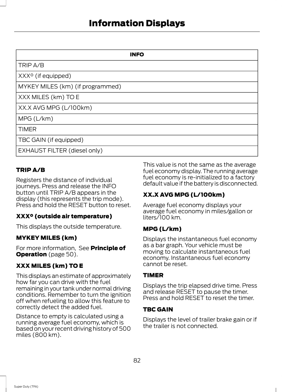 Information displays | FORD 2014 F-550 v.3 User Manual | Page 85 / 460